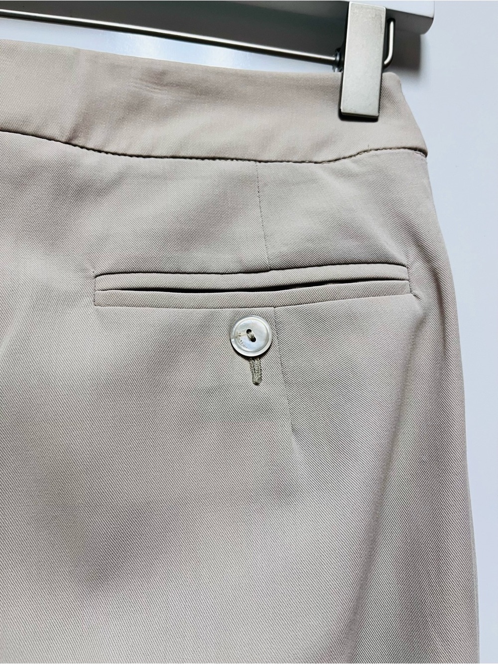 Max Mara Virgin Wool Tailored Trousers Taupe Straight Leg Made Italy US 4 - Picture 7 of 13